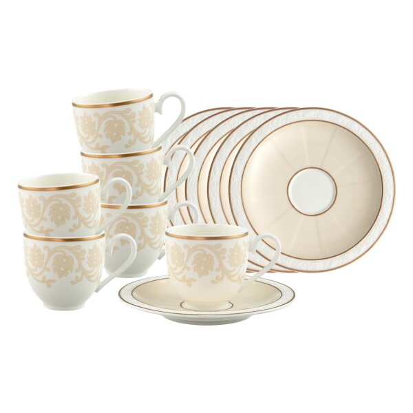 Villeroy & Boch Ivoire Espressoobertasse mit Untertasse 70 ml 6er Set
