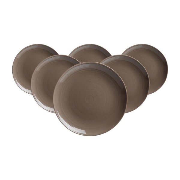 Ritzenhoff & Breker Suomi Dessertteller ø 20 cm 6er Set - Braun