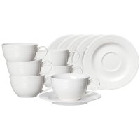 Ritzenhoff & Breker Levi Kaffeetasse mit Untertasse 6er Set - Weiß