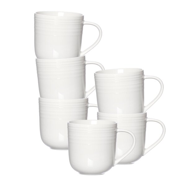 Ritzenhoff & Breker Levi Kaffeebecher 400 ml 6er Set -  Weiß