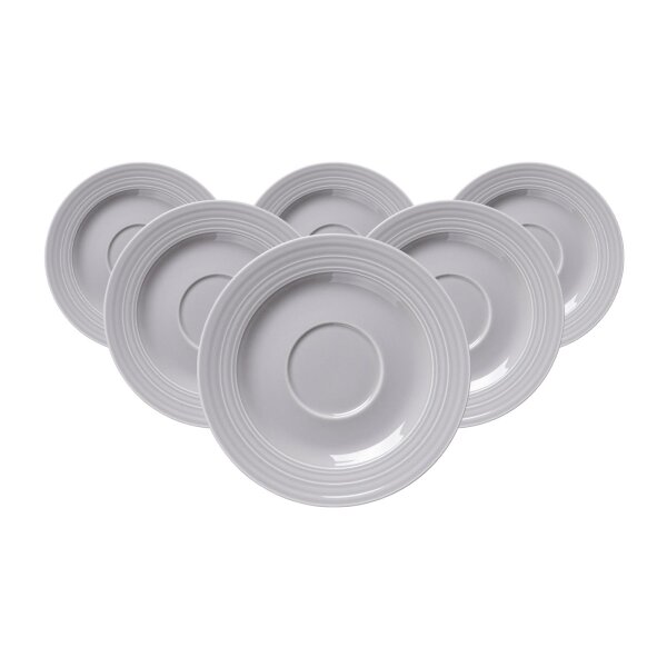 Ritzenhoff & Breker Levi Kaffeeuntertasse ø 15,5 cm 6er Set - Grau