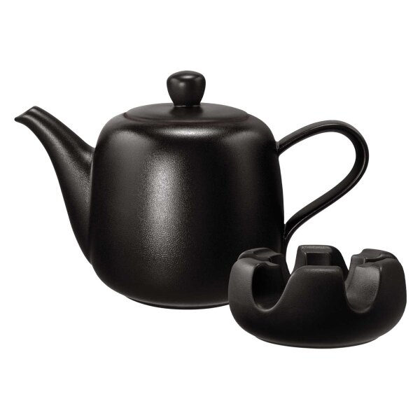 Seltmann Weiden Liberty Velvet Black Kanne mit Stövchen 1,6 l