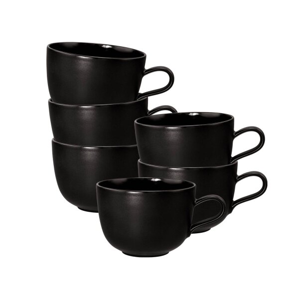 Seltmann Weiden Liberty Velvet Black Milchkaffeetasse 400 ml 6er Set