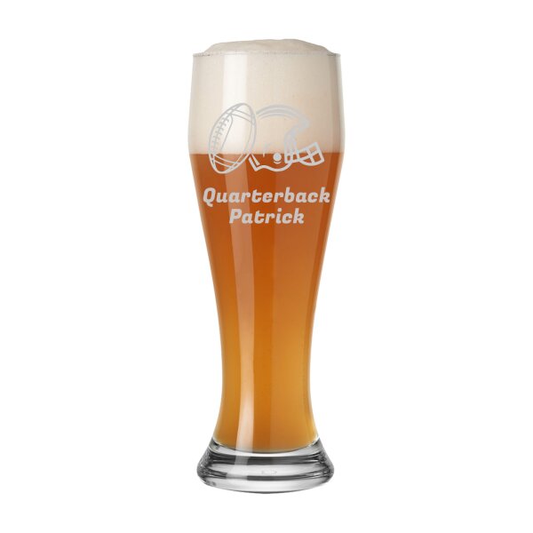 Weizenglas Weißbierglas 0,5 Liter - Football