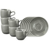 Seltmann Weiden Terra Espressotasse mit Untertasse 6er Set - Perlgrau