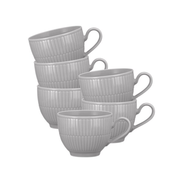 Seltmann Weiden Amina Kaffeetasse 0,25 l 6er Set - Silbergrau