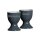Eierbecher Doppio 2er Set - Name - Anthrazit