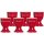 Eierbecher Doppio 6er Set - Name - Rot