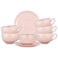 Seltmann Weiden Amina Milchkaffeetasse mit Untertasse 350 ml 6er Set - Rosé