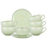 Seltmann Weiden Amina Milchkaffeetasse mit Untertasse 350 ml 6er Set - Seladon