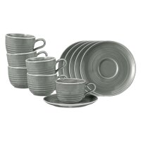Seltmann Weiden Terra Kaffeetasse mit Untertasse 260 ml 6er Set - Perlgrau