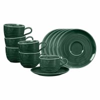 Seltmann Weiden Terra Kaffeetasse mit Untertasse 260 ml 6er Set - Moosgrün