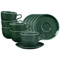 Seltmann Weiden Terra Milchkaffeetasse mit Untertasse 400 ml 6er Set - Moosgrün