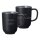 Kaffeebecher Jasper 285 ml mit Text 2er Set - Schwarz