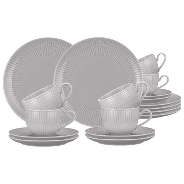 Seltmann Weiden Amina Kaffeeservice 18-teilig - Silbergrau