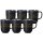 Kaffeebecher Jasper 285 ml mit Text in Goldfarbe 6er Set - Schwarz