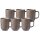 Kaffeebecher Jasper 285 ml mit Text in Goldfarbe 6er Set - Taupe