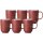 Kaffeebecher Jasper 285 ml mit Text in Goldfarbe 6er Set - Beere