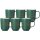 Kaffeebecher Jasper 285 ml mit Text in Goldfarbe 6er Set - Grün