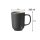 Kaffeebecher Jasper 285 ml mit Text in Goldfarbe 2er Set - Grau