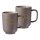 Kaffeebecher Jasper 285 ml mit Text in Goldfarbe 2er Set - Taupe