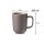 Kaffeebecher Jasper 285 ml mit Text in Goldfarbe 2er Set - Taupe
