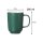 Kaffeebecher Jasper 285 ml mit Text in Goldfarbe 2er Set - Grün