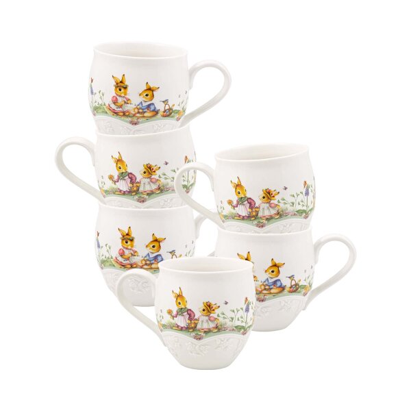Villeroy & Boch Spring Fantasy Henkelbecher 0,5 l Blumenwiese 6er Set