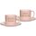 Kaffeetasse mit Untertasse Jasper 200 ml mit Text in Goldfarbe 2er Set - Rosa
