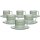 Kaffeetasse mit Untertasse Jasper 200 ml mit Text in Goldfarbe 6er Set - Mint
