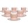Kaffeetasse mit Untertasse Jasper 200 ml mit Text in Goldfarbe 6er Set - Rosa