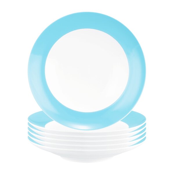 Seltmann Weiden Liberty Pure Colors Suppenteller ø 23,5 cm 6er Set - Lagoon Blue