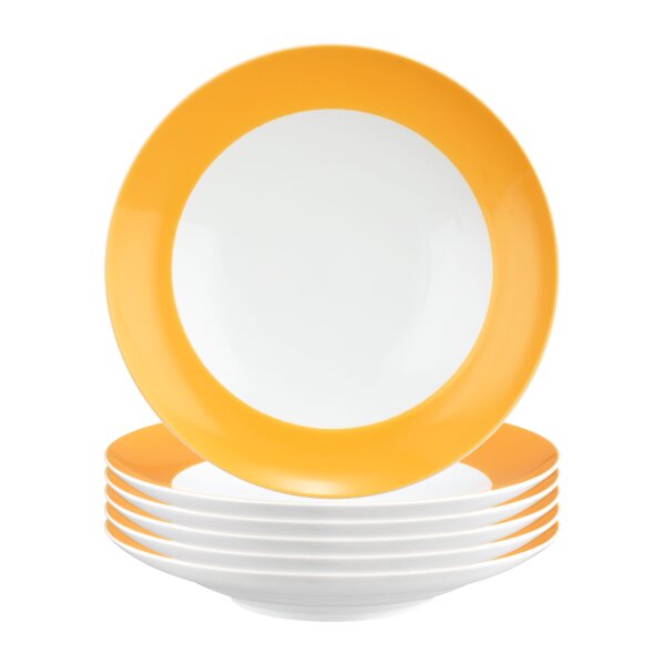 Seltmann Weiden Liberty Pure Colors Suppenteller ø 23,5 cm 6er Set - Mango Orange