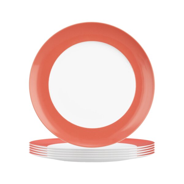 Seltmann Weiden Liberty Pure Colors Frühstücksteller ø 22,5 cm 6er Set - Flamingo Red