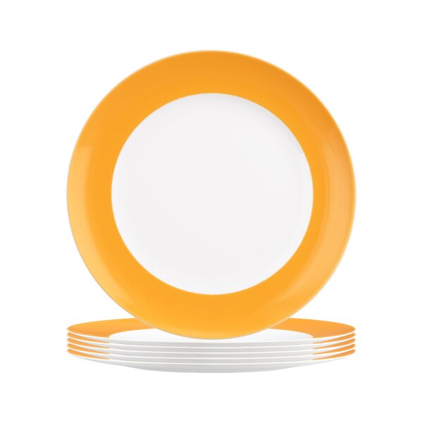 Seltmann Weiden Liberty Pure Colors Frühstücksteller ø 22,5 cm 6er Set - Mango Orange