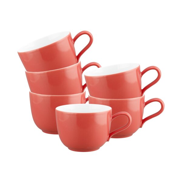 Seltmann Weiden Liberty Pure Colors Kaffeetasse 260 ml 6er Set - Flamingo Red