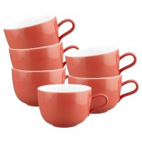 Seltmann Weiden Liberty Pure Colors Milchkaffeetasse 380 ml 6er Set - Flamingo Red