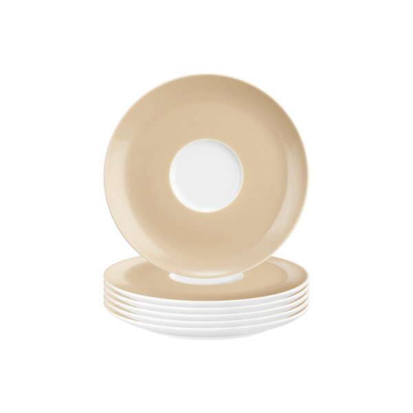 Seltmann Weiden Liberty Pure Colors Kombiuntertasse ø 16 cm 6er Set - Dusty Beige