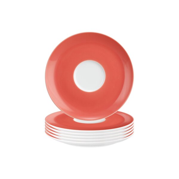 Seltmann Weiden Liberty Pure Colors Kombiuntertasse ø 16 cm 6er Set - Flamingo Red