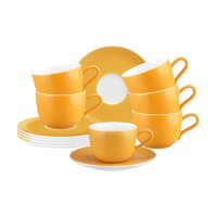 Seltmann Weiden Liberty Pure Colors Kaffeetasse mit Untertasse 260 ml 6er Set - Mango Orange