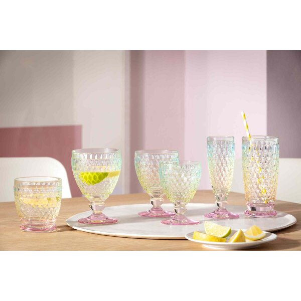Villeroy & Boch Boston Pearl Set van 4 rode wijnglazen, kleurrijk glanzend, vaatwasmachinebestendig, wijnglas, kristallglas