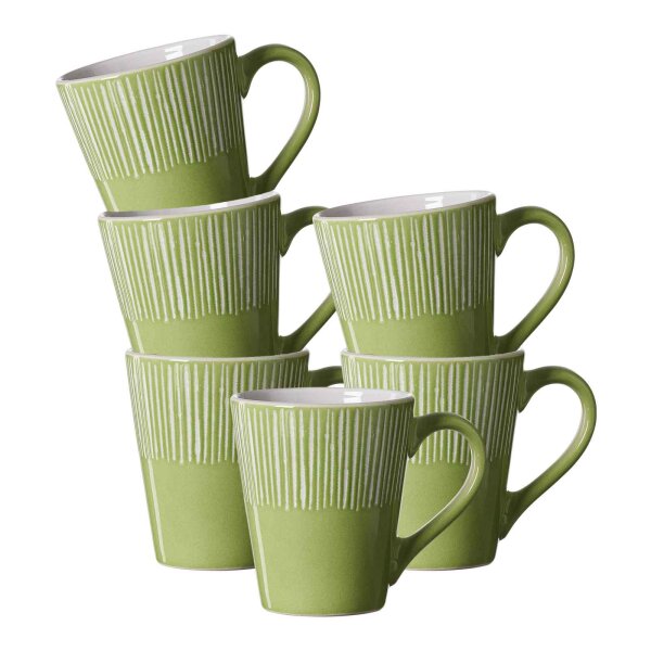 Ritzenhoff & Breker Banda Henkelbecher 315 ml 6er Set - Grün