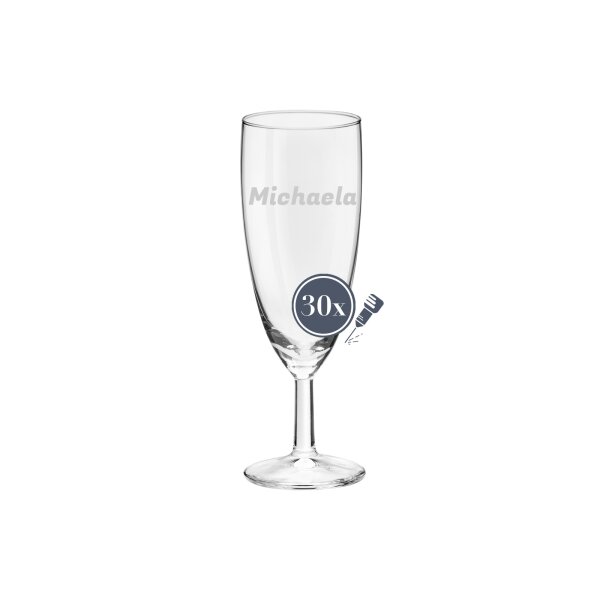 Sektgläser ROYALTY 100 ml geeicht Name horizontal 30 Stück