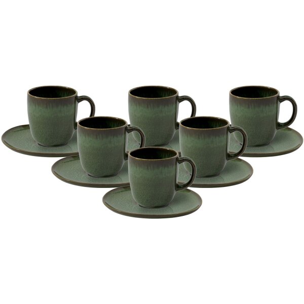 like. by Villeroy & Boch Lave Kaffeetasse mit Untertasse 190 ml 6er Set - Vert