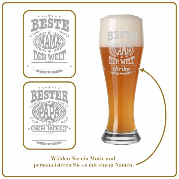 Weizenglas Weißbierglas 0,5 Liter - Mutter-/Vatertag