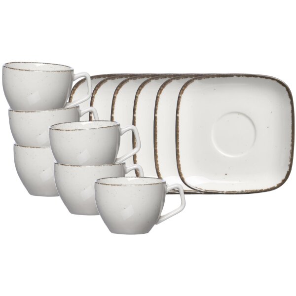 Ritzenhoff & Breker Casa Espressotasse mit Untertasse 6er Set - beige