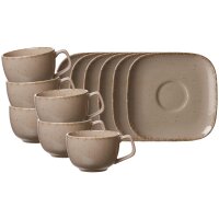 Ritzenhoff & Breker Casa Kaffeetasse mit Untertasse 6er Set - grau