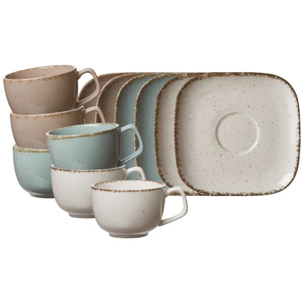 Ritzenhoff & Breker Casa Kaffeetasse mit Untertasse 6er Set gemischt
