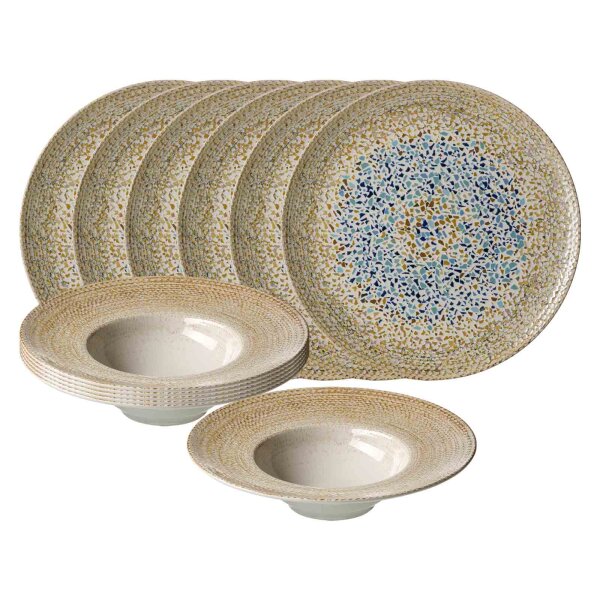 Ritzenhoff & Breker Rimini Gourmet-Set 12-teilig Mosaik Sand
