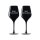 Weinglas schwarz 350 ml - Text horizontal - 2er Set